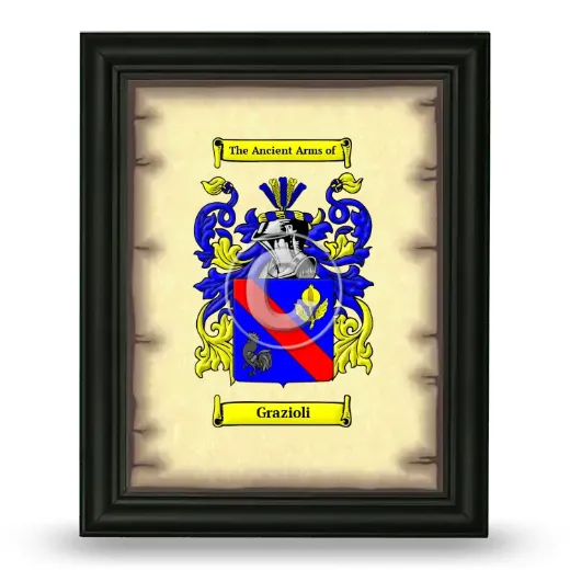 Grazioli Coat of Arms Framed - Black