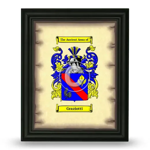 Graziotti Coat of Arms Framed - Black