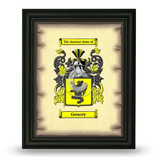 Greacey Coat of Arms Framed - Black