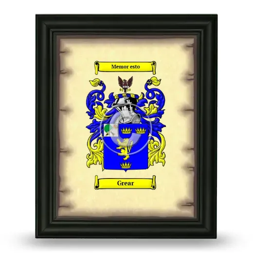 Grear Coat of Arms Framed - Black