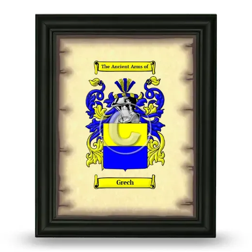 Grech Coat of Arms Framed - Black