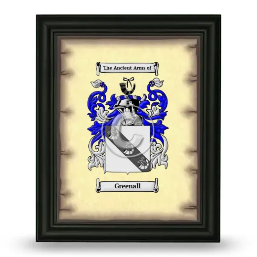 Greenall Coat of Arms Framed - Black