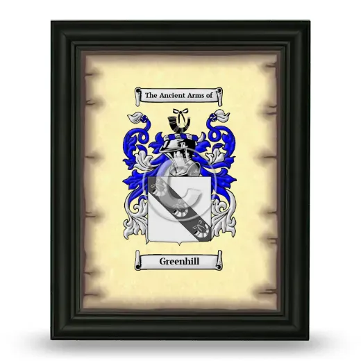 Greenhill Coat of Arms Framed - Black