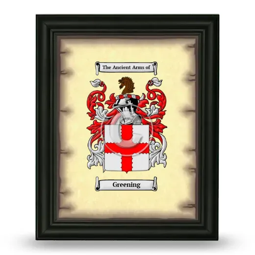 Greening Coat of Arms Framed - Black