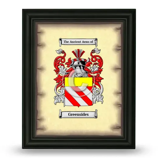 Greensides Coat of Arms Framed - Black