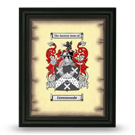 Greenwoode Coat of Arms Framed - Black