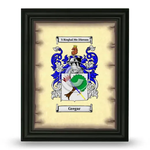 Gregar Coat of Arms Framed - Black