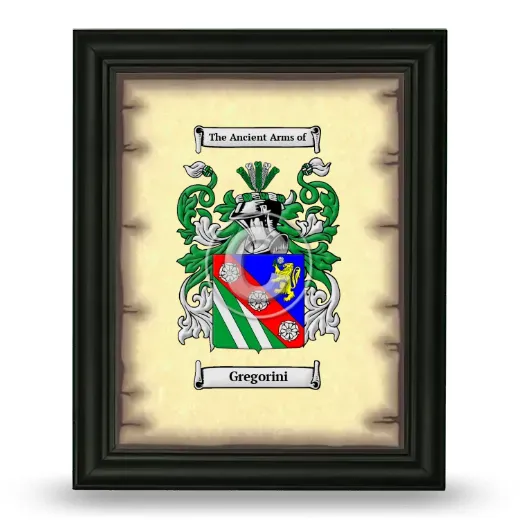 Gregorini Coat of Arms Framed - Black