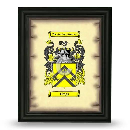 Gregs Coat of Arms Framed - Black