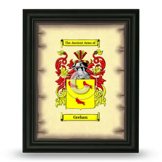 Grehan Coat of Arms Framed - Black