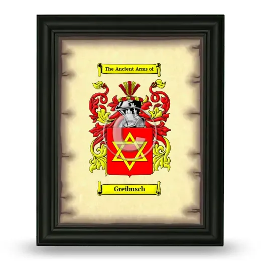 Greibusch Coat of Arms Framed - Black