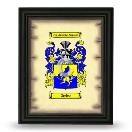 Greico Coat of Arms Framed - Black