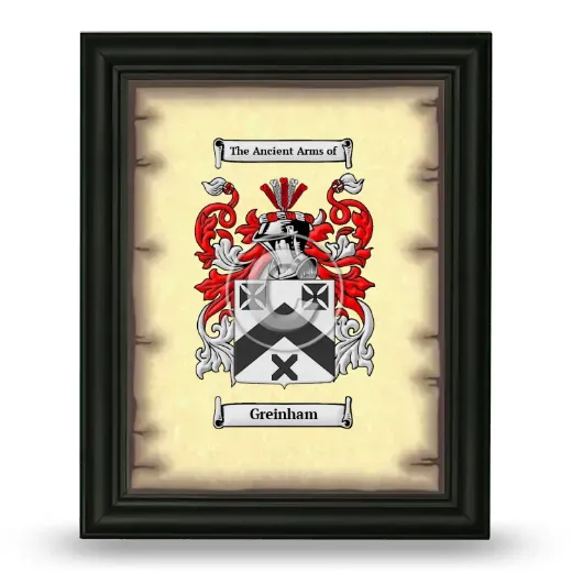 Greinham Coat of Arms Framed - Black