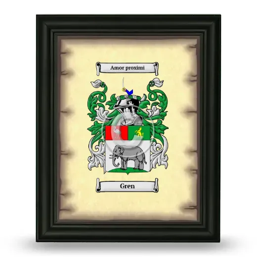 Gren Coat of Arms Framed - Black