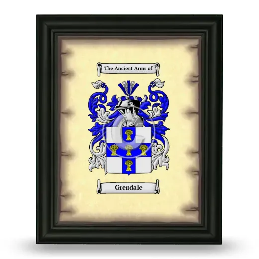Grendale Coat of Arms Framed - Black