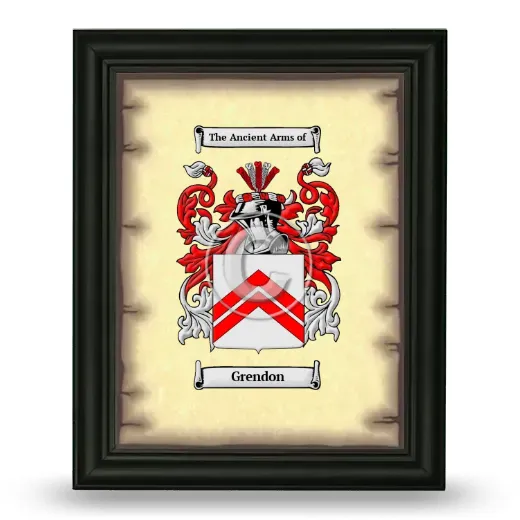 Grendon Coat of Arms Framed - Black
