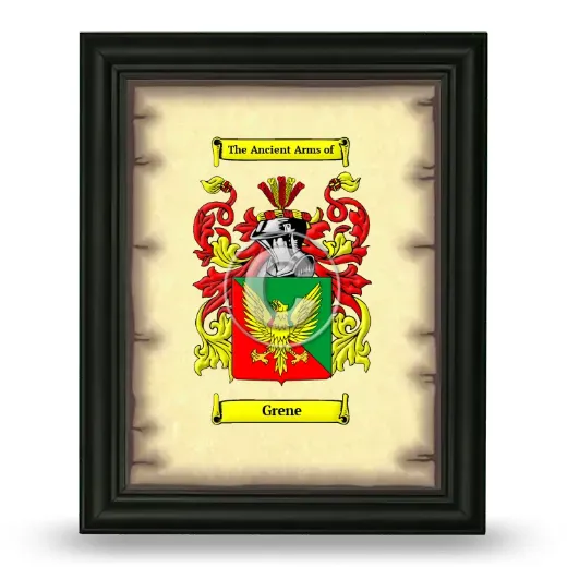 Grene Coat of Arms Framed - Black