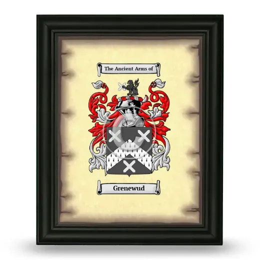 Grenewud Coat of Arms Framed - Black