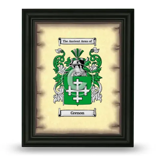 Grenon Coat of Arms Framed - Black