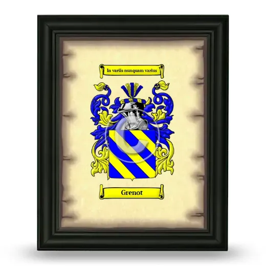 Grenot Coat of Arms Framed - Black