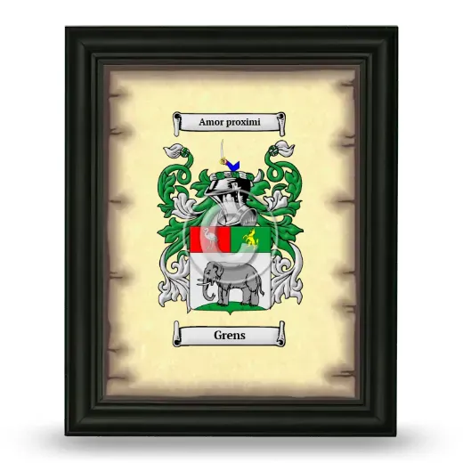 Grens Coat of Arms Framed - Black