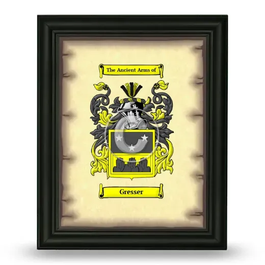 Gresser Coat of Arms Framed - Black