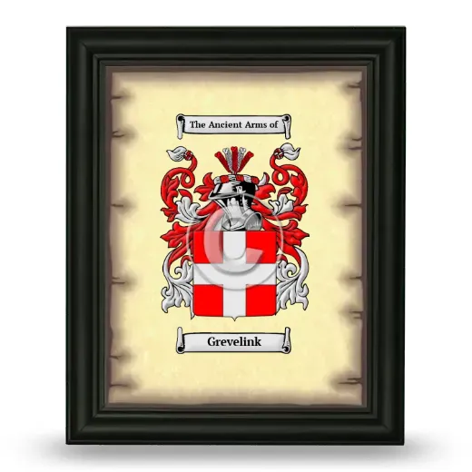 Grevelink Coat of Arms Framed - Black