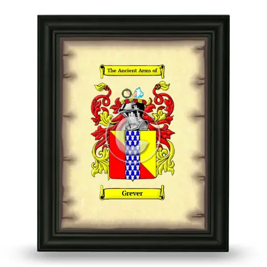 Grever Coat of Arms Framed - Black