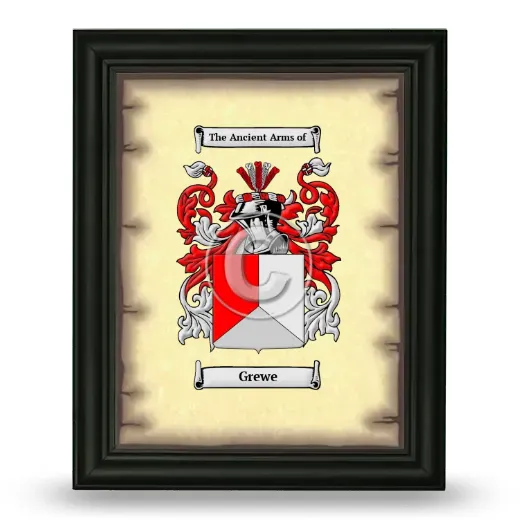 Grewe Coat of Arms Framed - Black