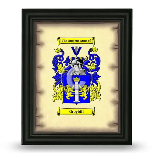 Greybill Coat of Arms Framed - Black