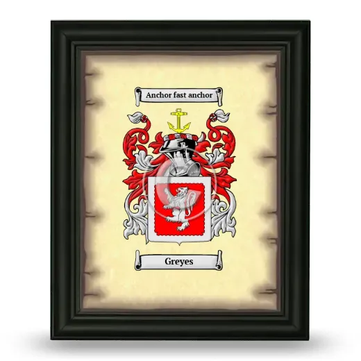 Greyes Coat of Arms Framed - Black