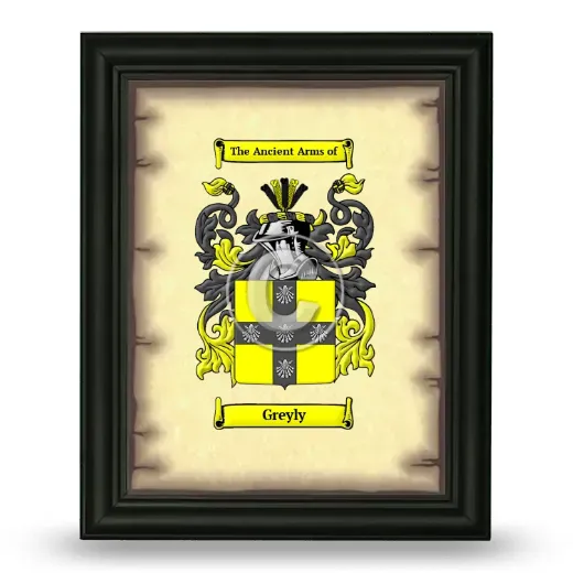 Greyly Coat of Arms Framed - Black