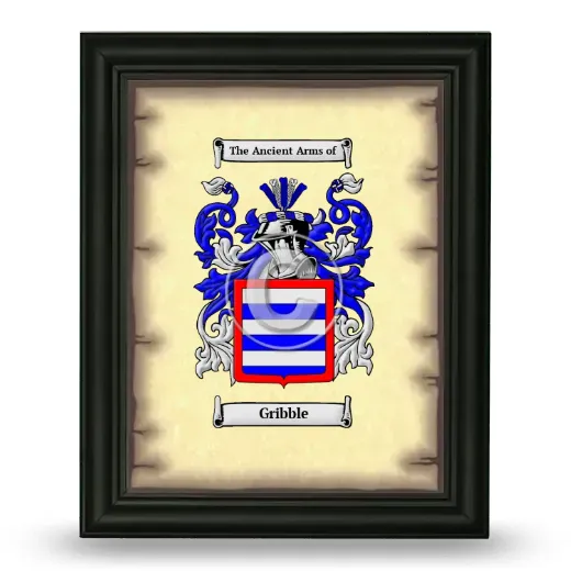 Gribble Coat of Arms Framed - Black