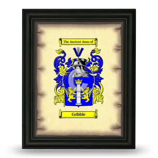 Gribble Coat of Arms Framed - Black
