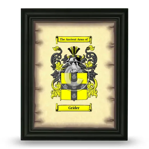 Grider Coat of Arms Framed - Black
