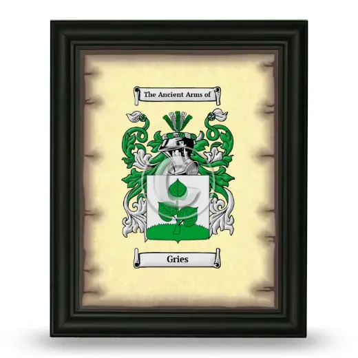 Gries Coat of Arms Framed - Black