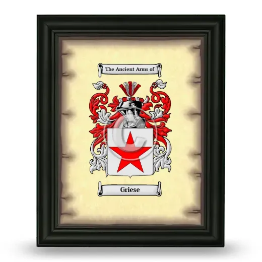 Griese Coat of Arms Framed - Black