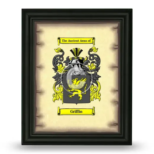 Griffin Coat of Arms Framed - Black