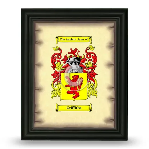 Griffitbs Coat of Arms Framed - Black