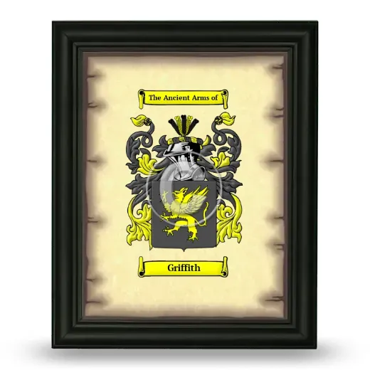 Griffith Coat of Arms Framed - Black