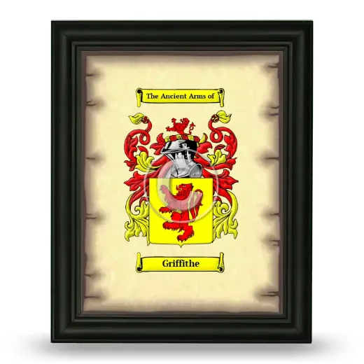 Griffithe Coat of Arms Framed - Black