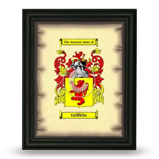 Griffiths Coat of Arms Framed - Black