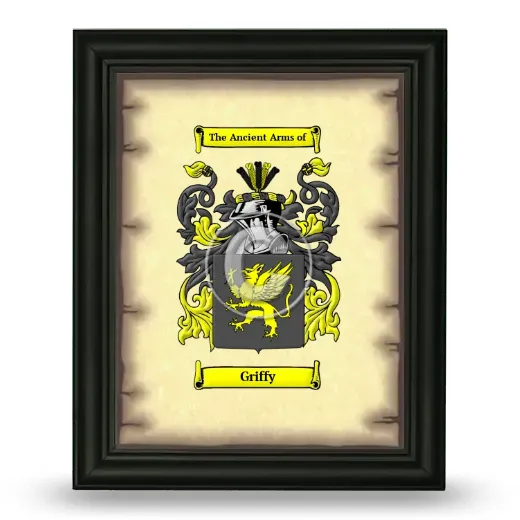 Griffy Coat of Arms Framed - Black
