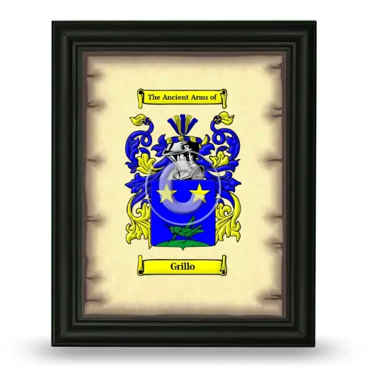 Grillo Coat of Arms Framed - Black
