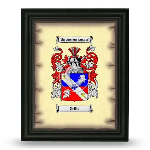Grills Coat of Arms Framed - Black