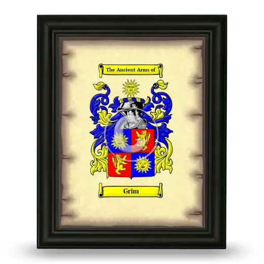 Grim Coat of Arms Framed - Black