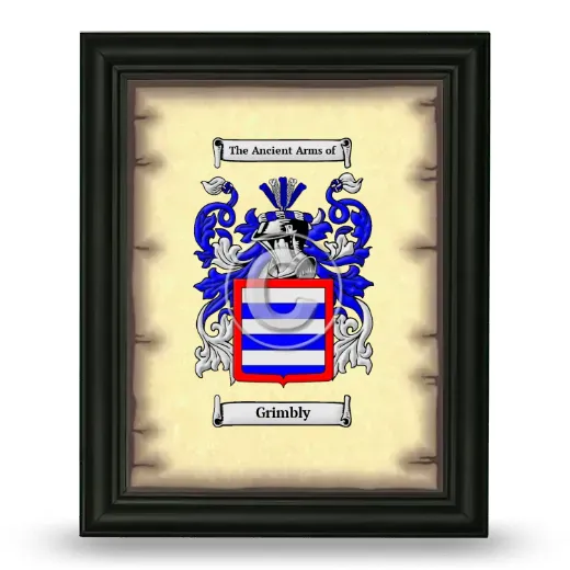 Grimbly Coat of Arms Framed - Black