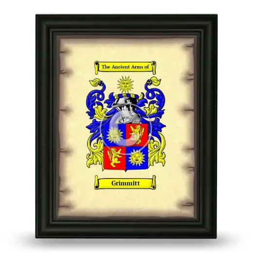 Grimmitt Coat of Arms Framed - Black