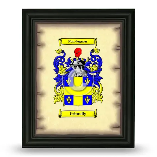 Grinndly Coat of Arms Framed - Black
