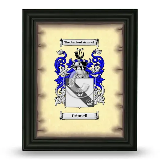 Grinnell Coat of Arms Framed - Black